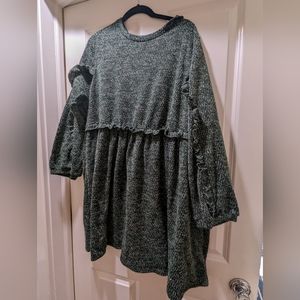 Green sweater swing dress